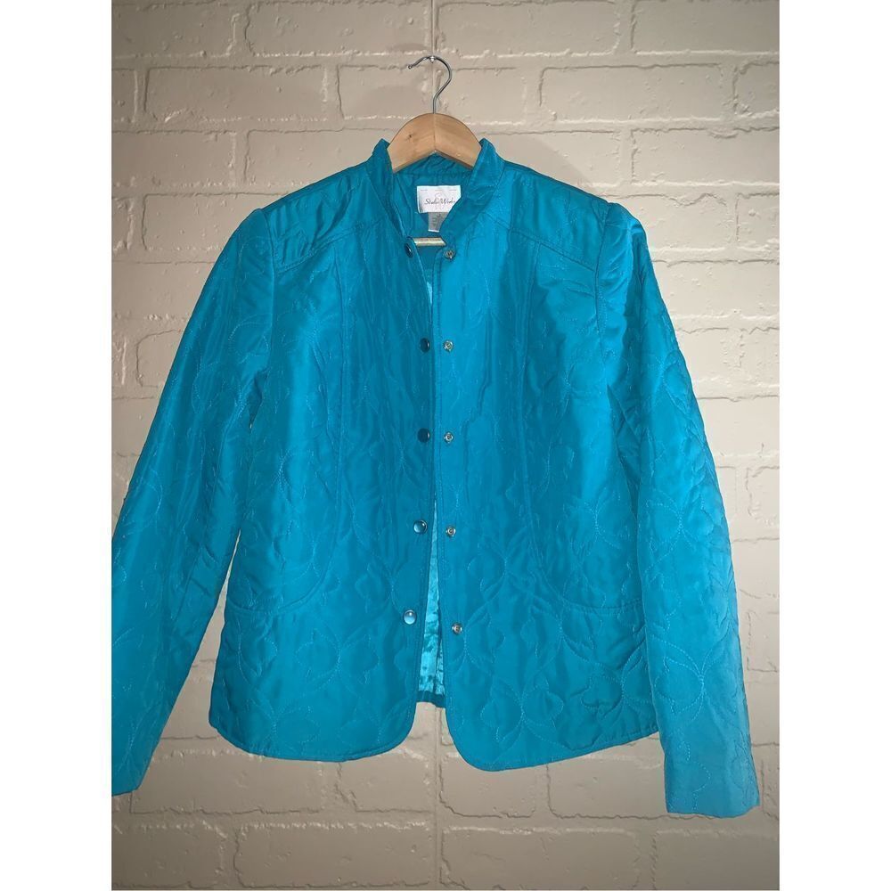 Vintage Blue Quilted Snap Down Jacket Small